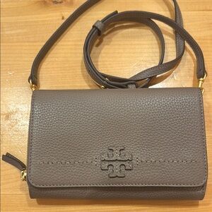 Tory Burch Taupe Leather Crossbody Bag